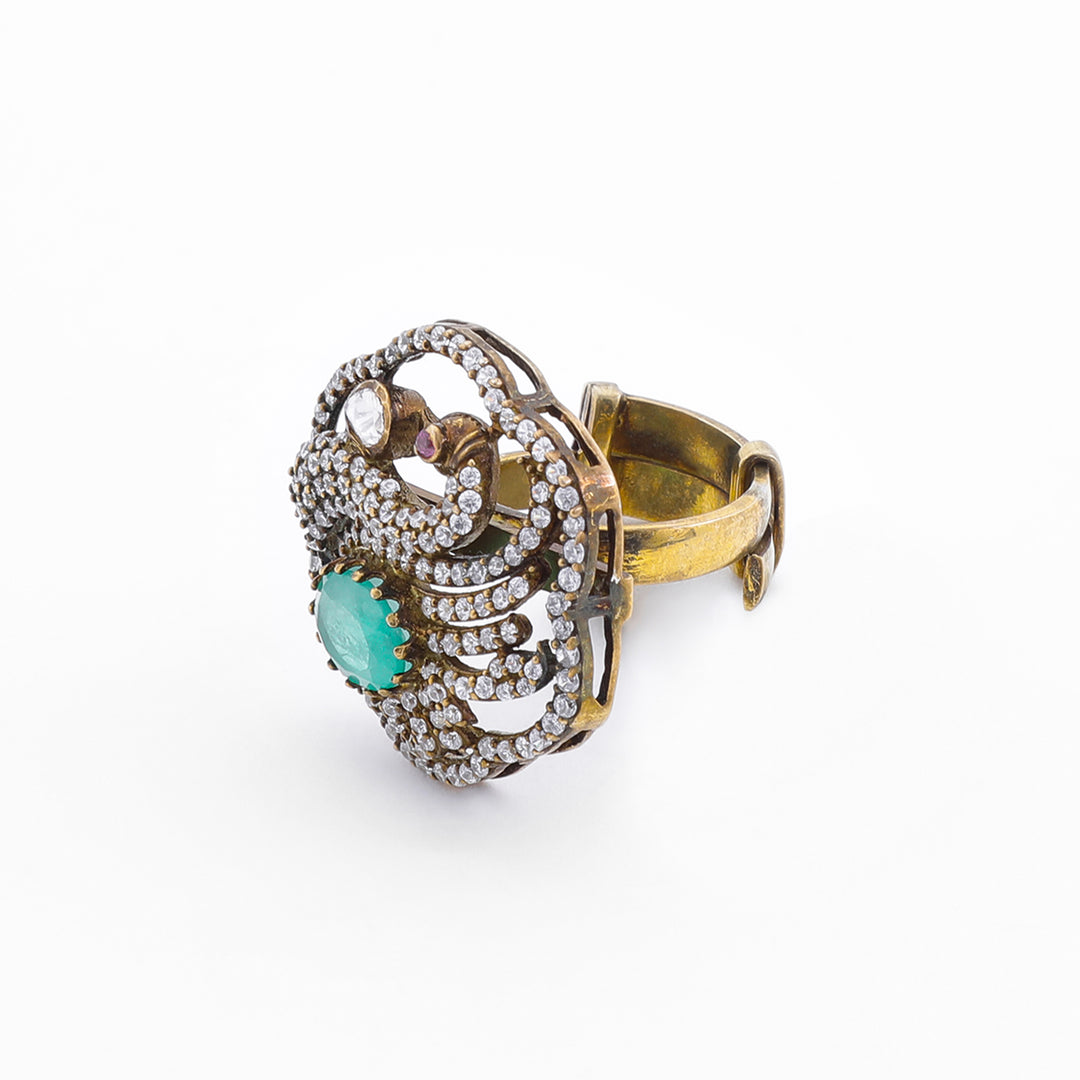 Moissanite Victorian Ring
