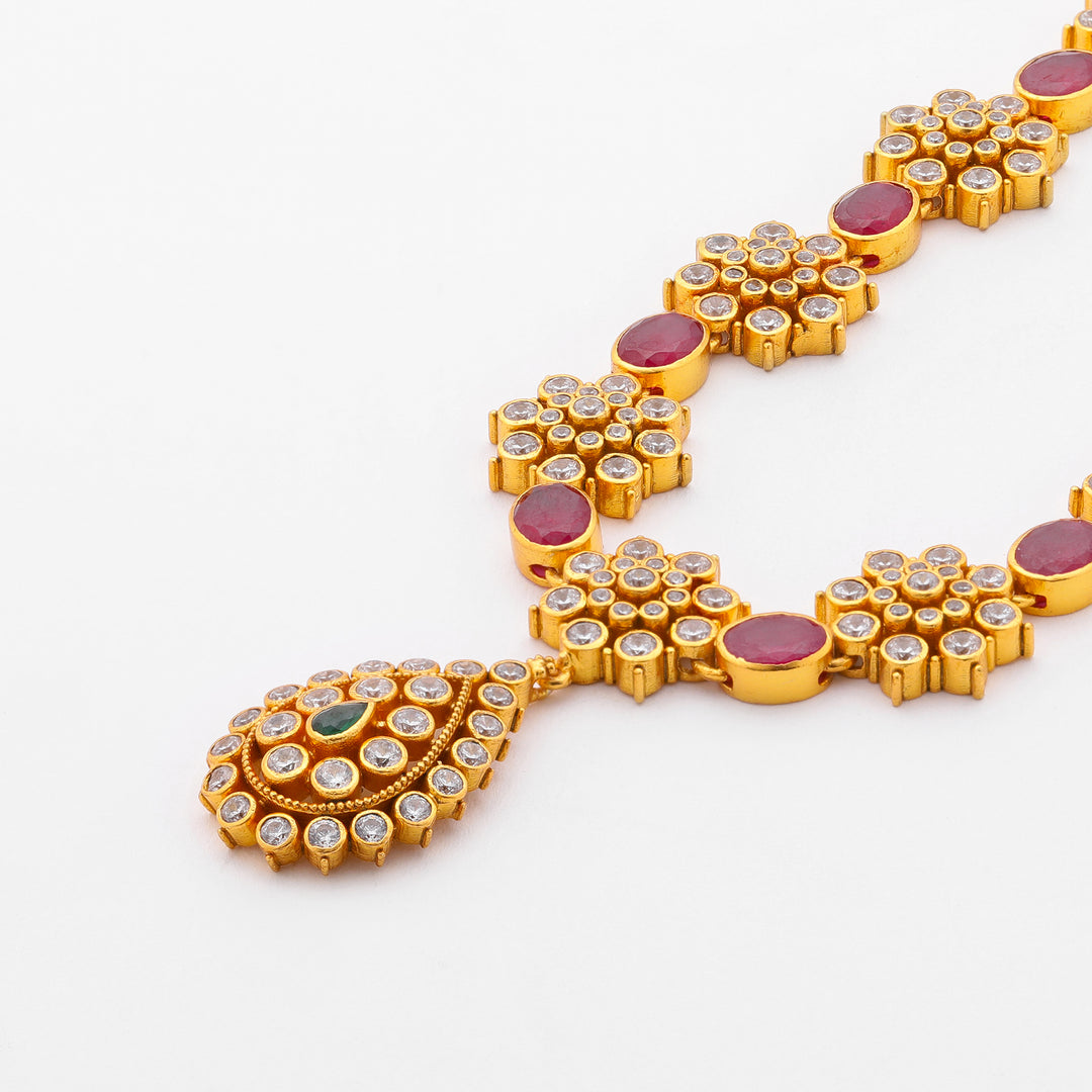 Pear Ruby Necklace