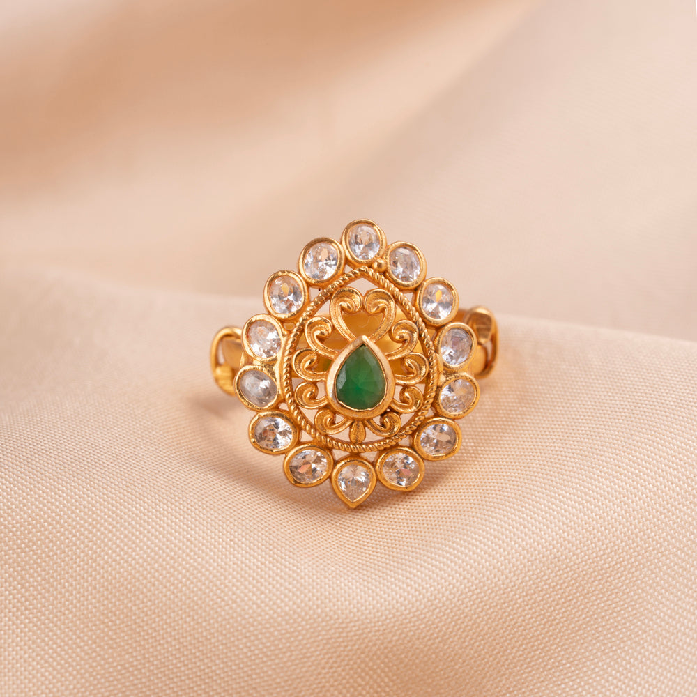 Moissan Charm Ring