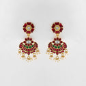 Floral Chandbali Kundan Earrings