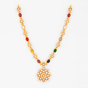 Floral Gemstone Necklace