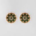 Emerald Kundan Studs
