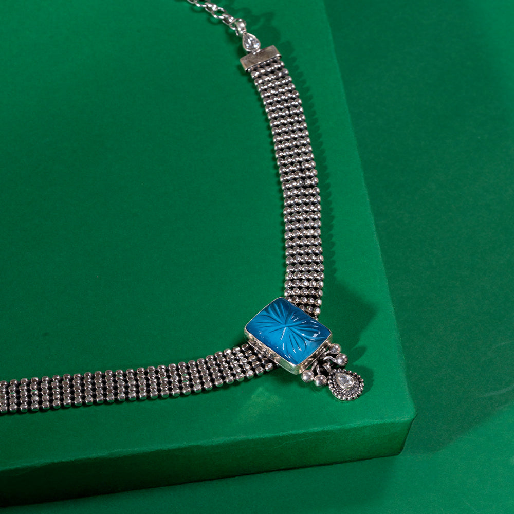 Neelraj Oxidised Short Necklace