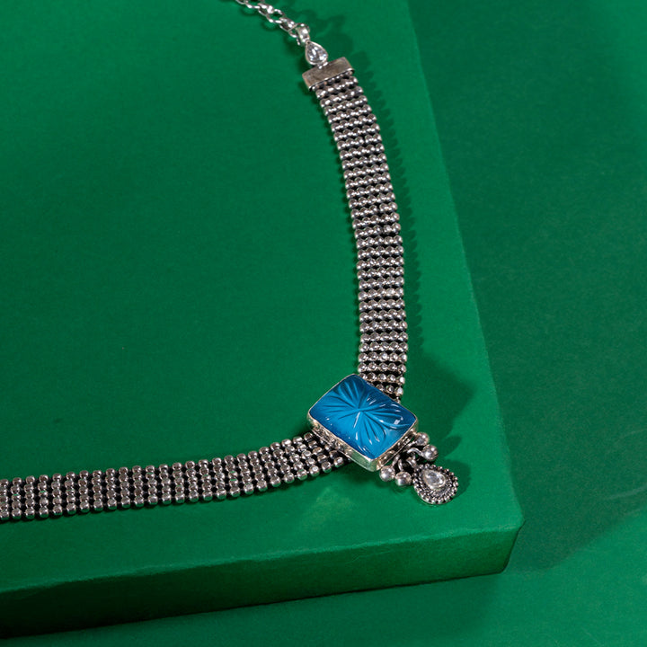 Neelraj Oxidised Short Necklace