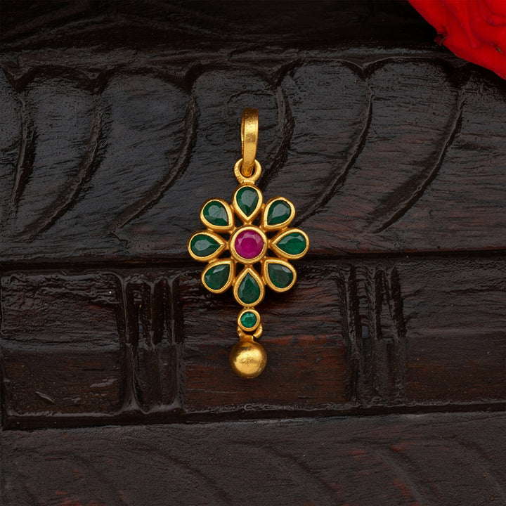 Til-Phool Ruby Pendant Set