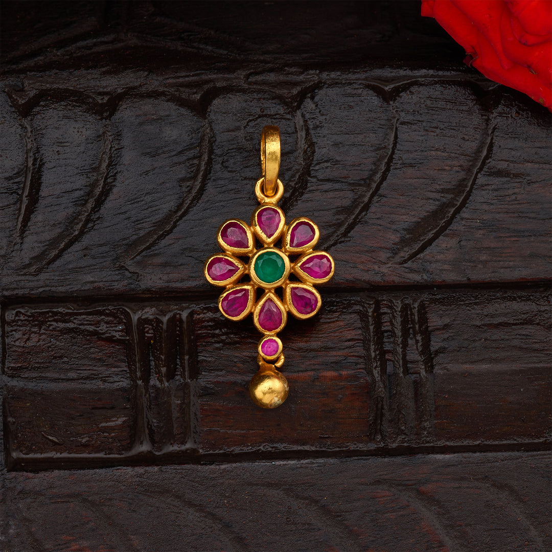 Til-Phool Ruby Pendant Set