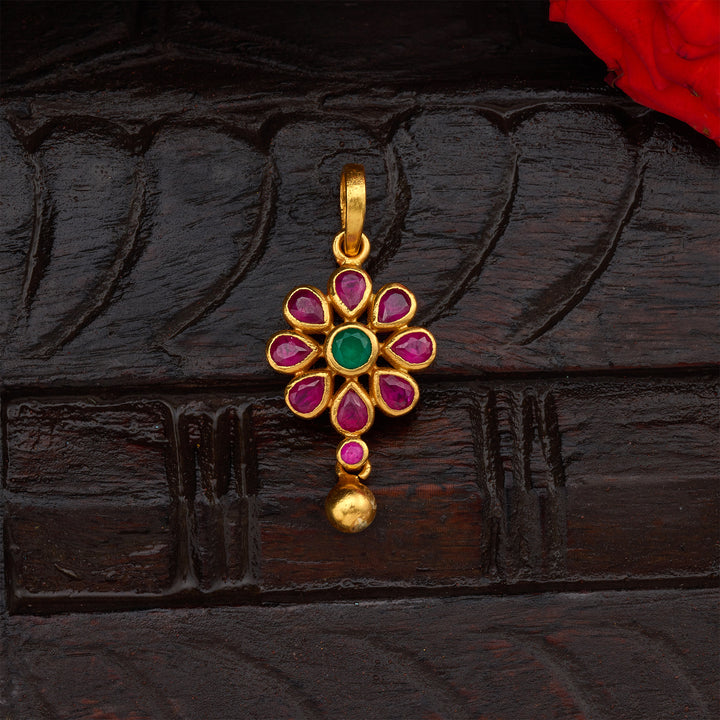 Til-Phool Ruby Pendant Set