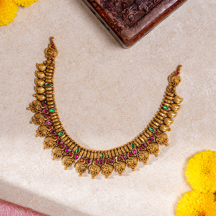 Mayura Meenakari Short Necklace