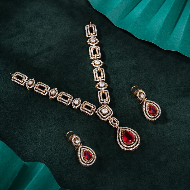 Rose Sparkle Necklace Set