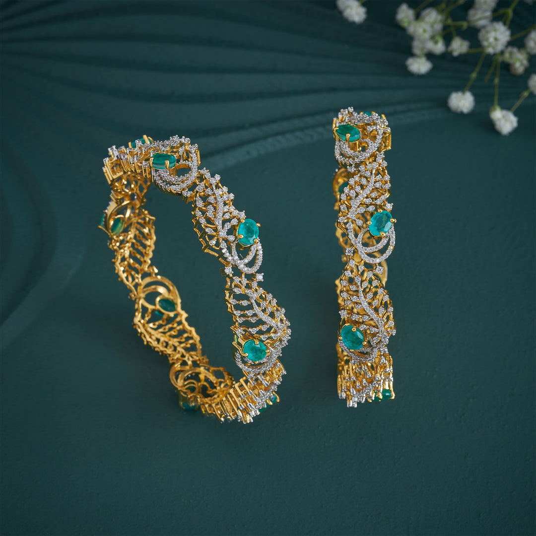 Emerald Leaf Mirage Bangles