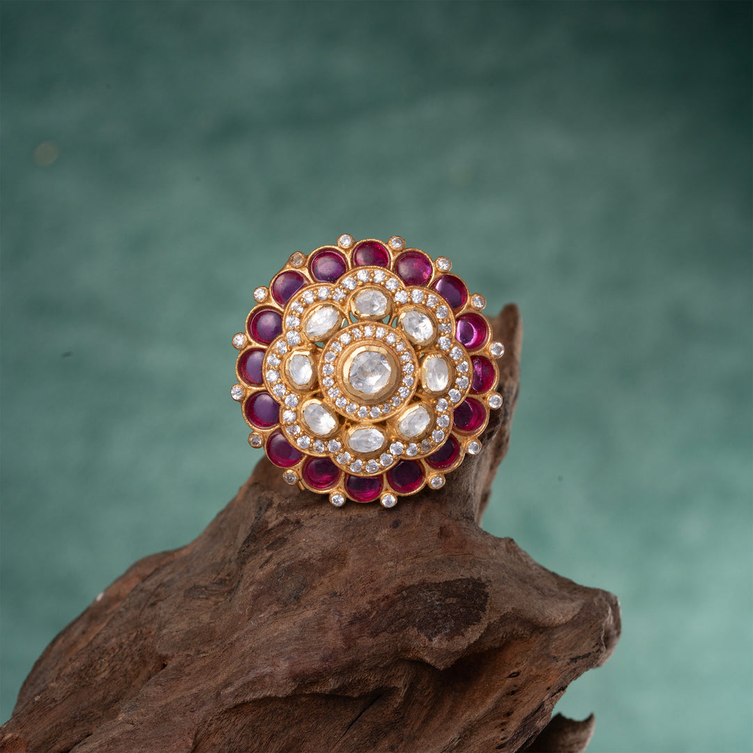 Ruby Sparkle Polki Studs