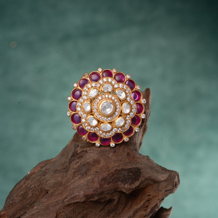 Ruby Sparkle Polki Studs