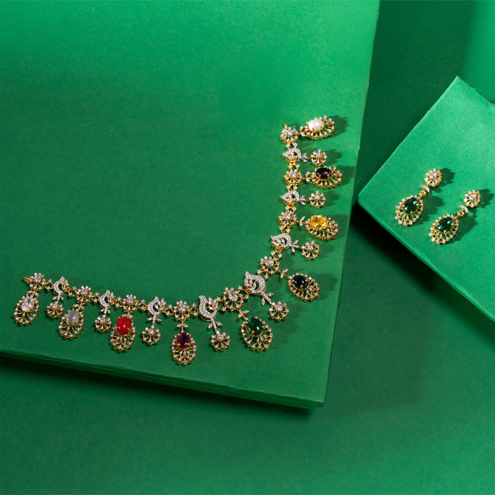 Nav-Rang Darpan Necklace Set