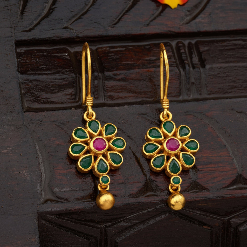 Til-Phool Ruby Pendant Set