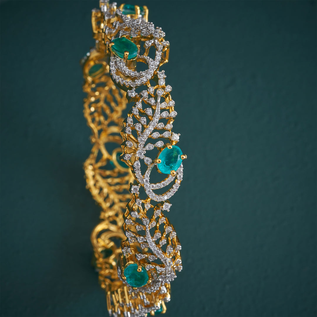 Emerald Leaf Mirage Bangles