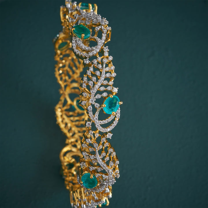 Emerald Leaf Mirage Bangles