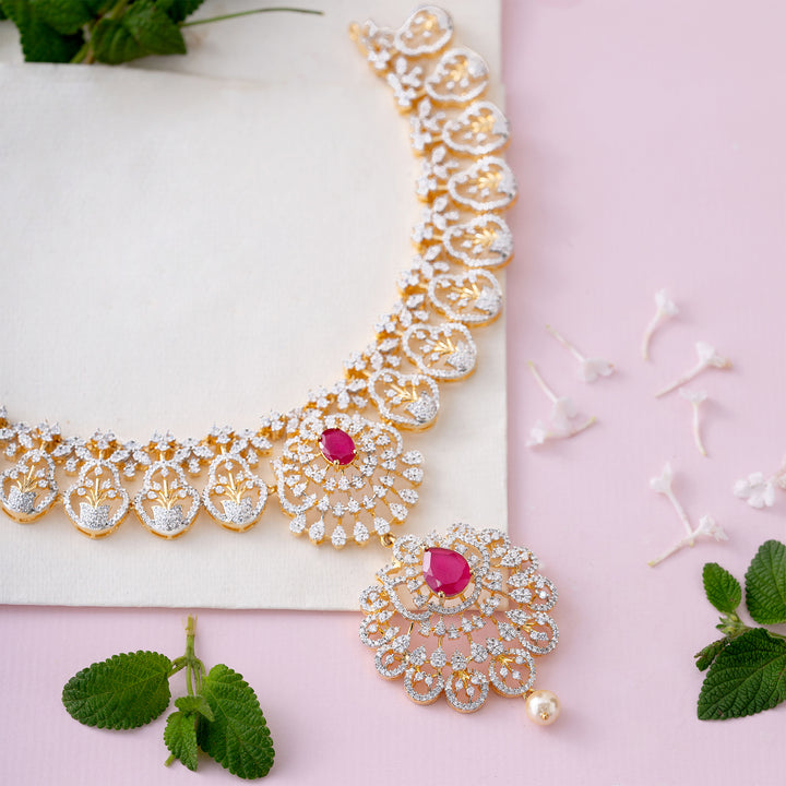 Crimson Tiara Necklace Set