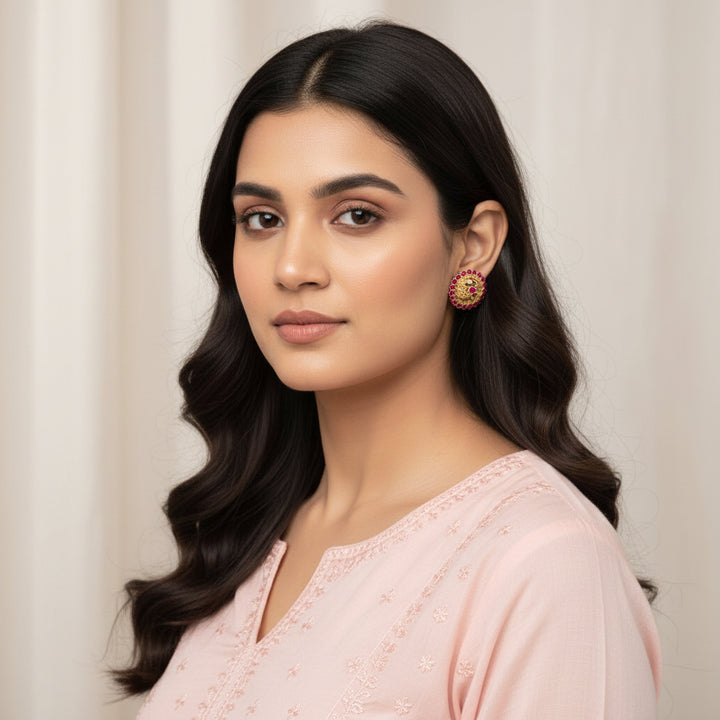 Peacora Kundan Studs
