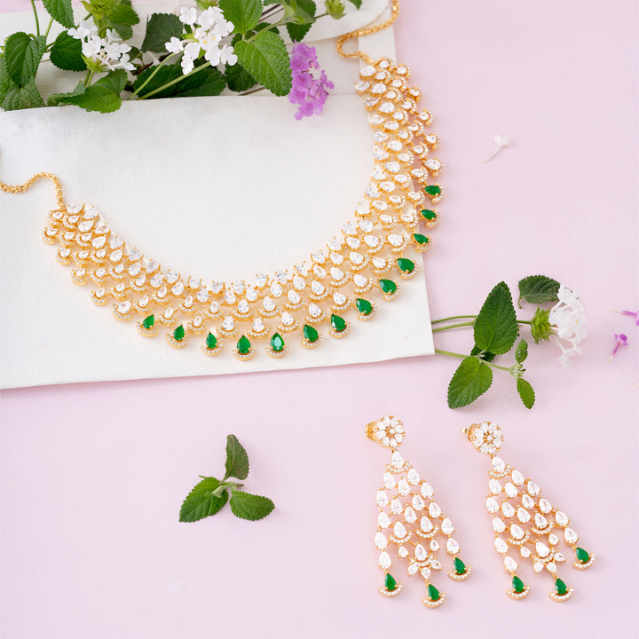 Emerald Cascade Necklace Set