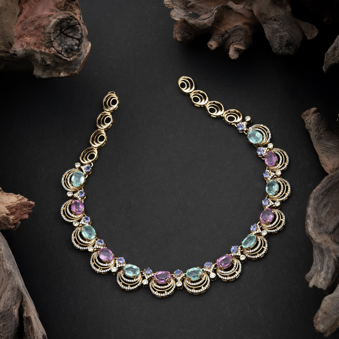 Oval Aurora Trilight Necklace Set