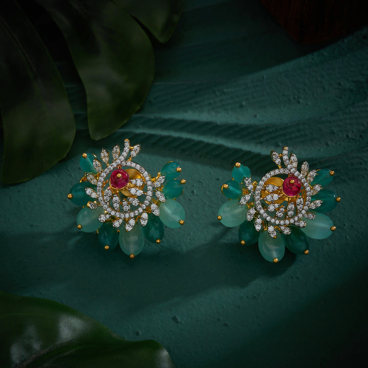 Flora Mint Spark Studs