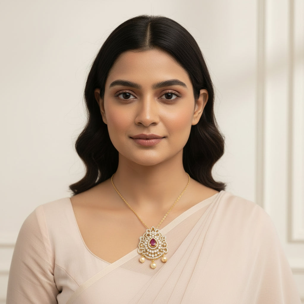 Rosette Spark CZ Pendant