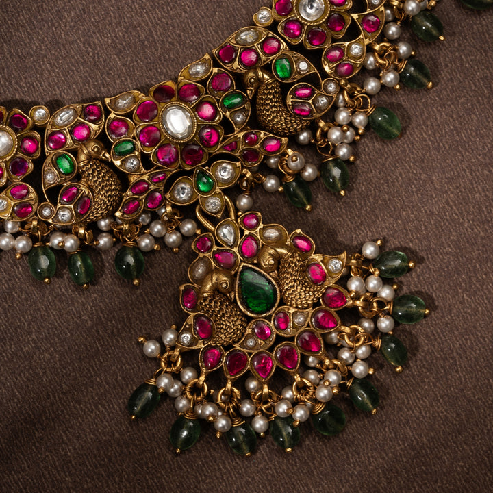 Roseate Feather Kundan Necklace