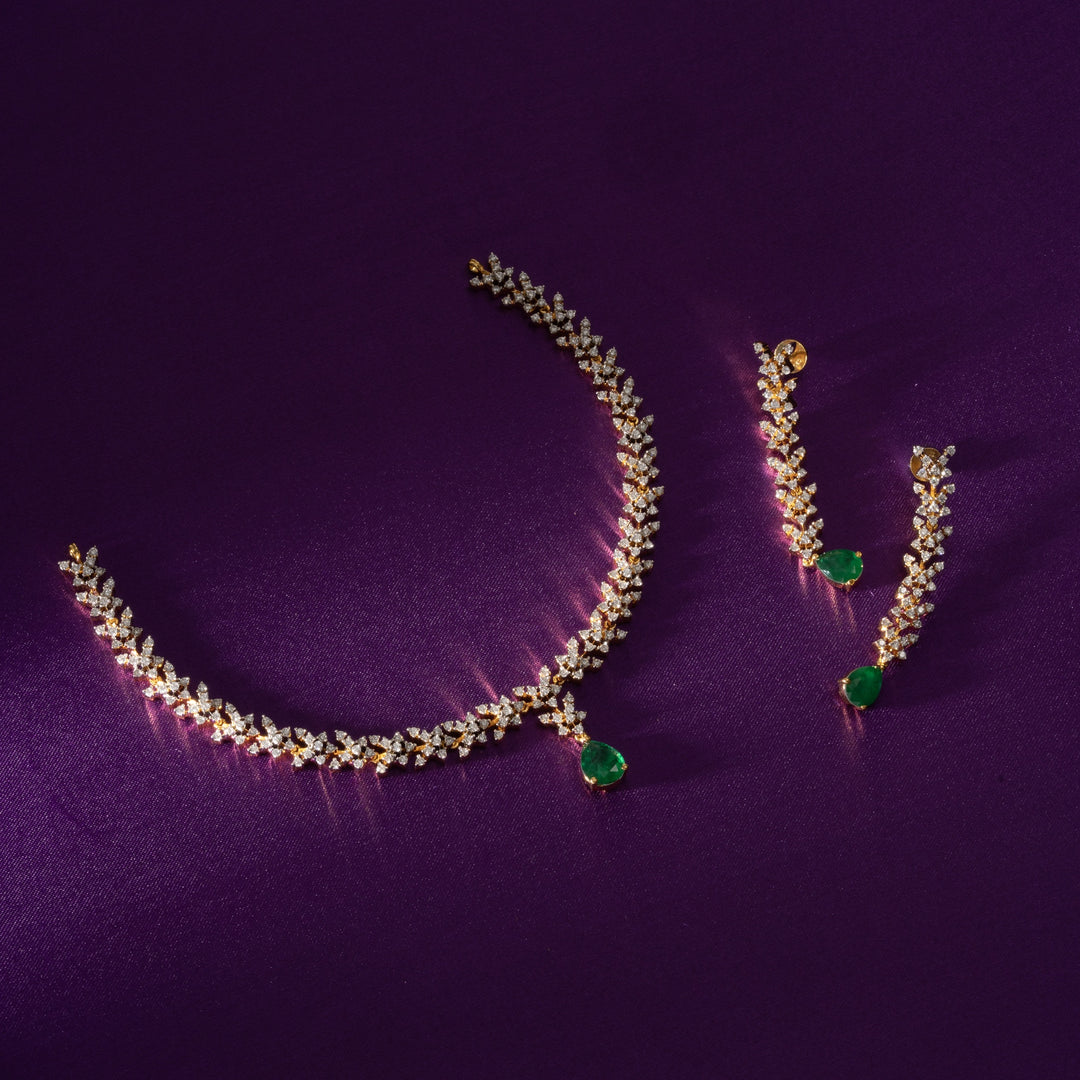 Pear-Drop CZ Necklace Set