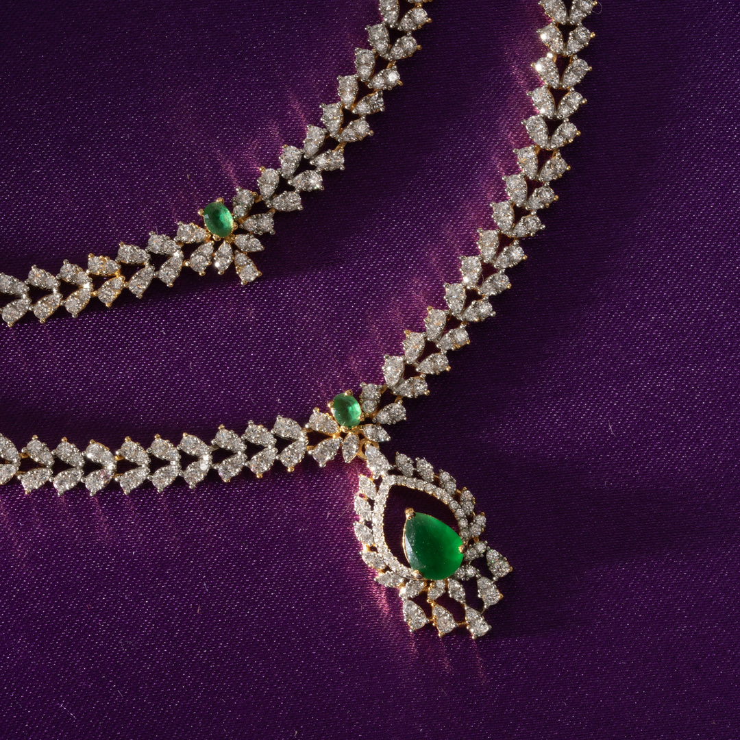 Verdant-Layers CZ Necklace Set