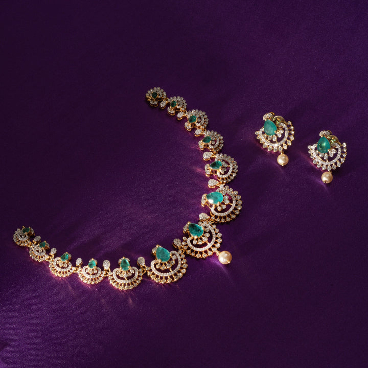 Panna-Spark CZ Necklace Set