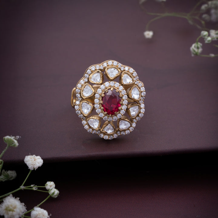 Roohi Petal Polki Ring