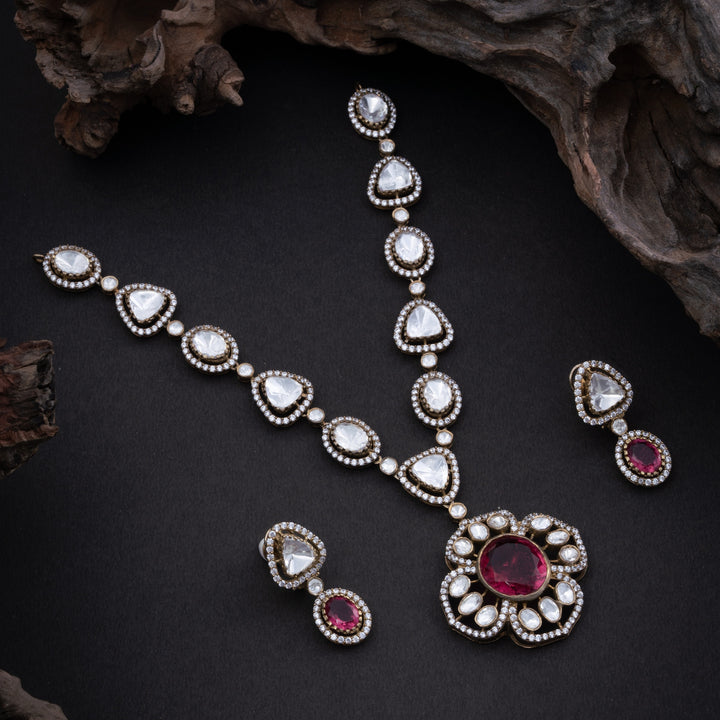 Tri Ruby Ovella Necklace Set