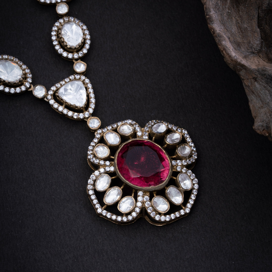 Tri Ruby Ovella Necklace Set