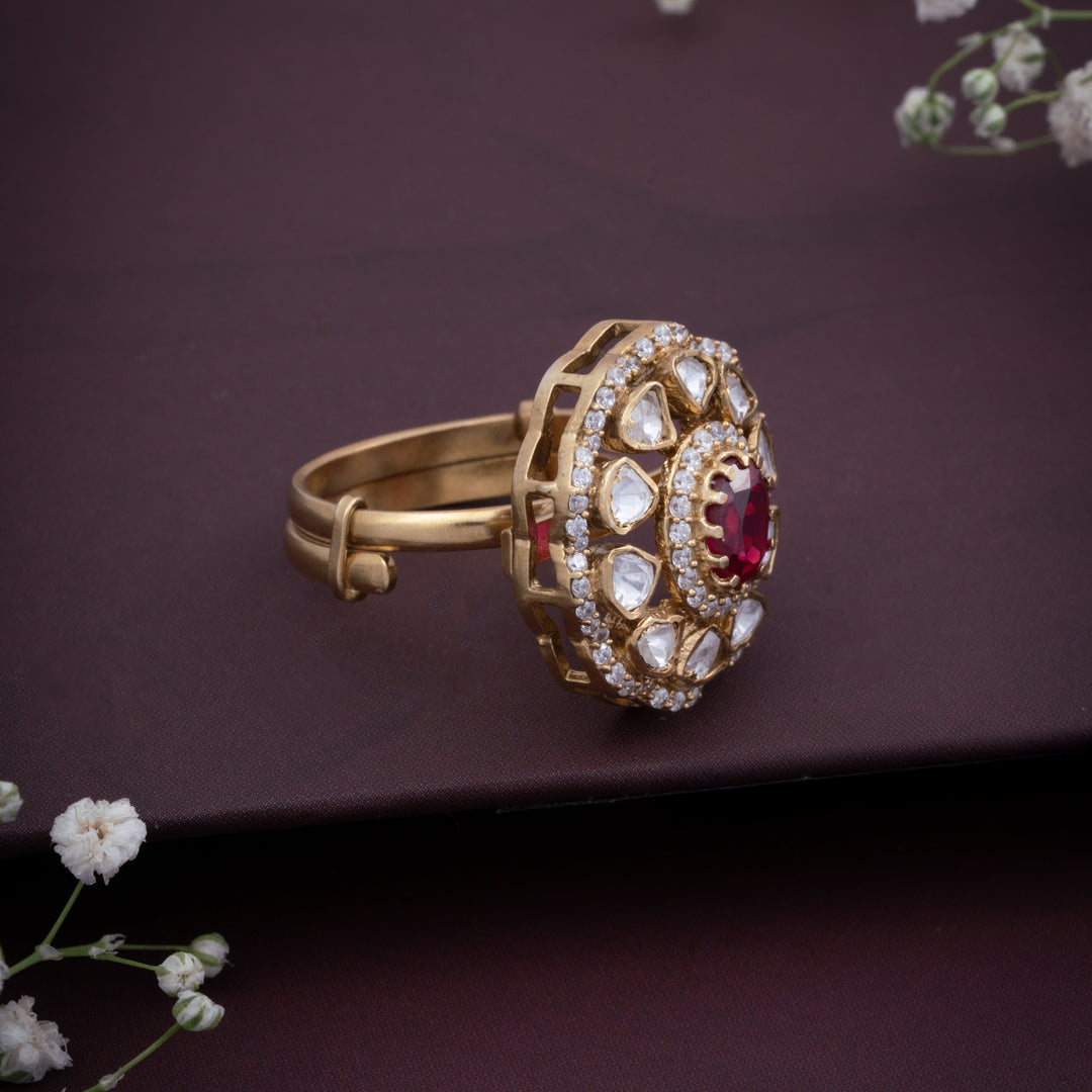 Roohi Petal Polki Ring