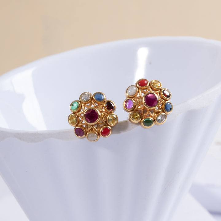 Bloom Of Navaratna Studs