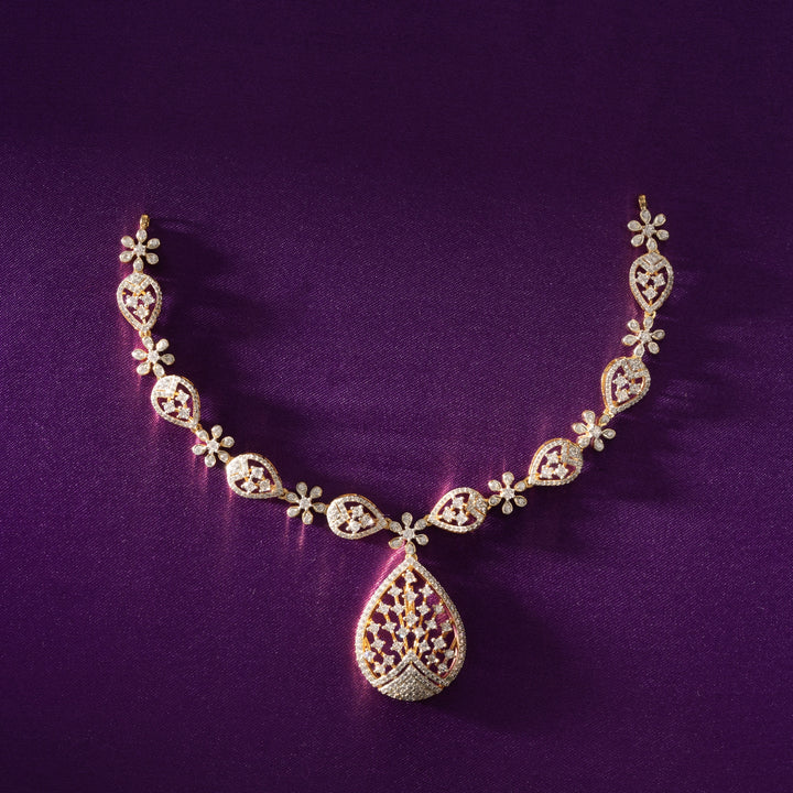 Pear-Bloom CZ Necklace