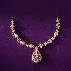 Pear-Bloom CZ Necklace