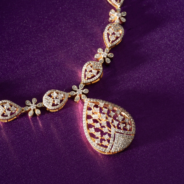 Pear-Bloom CZ Necklace