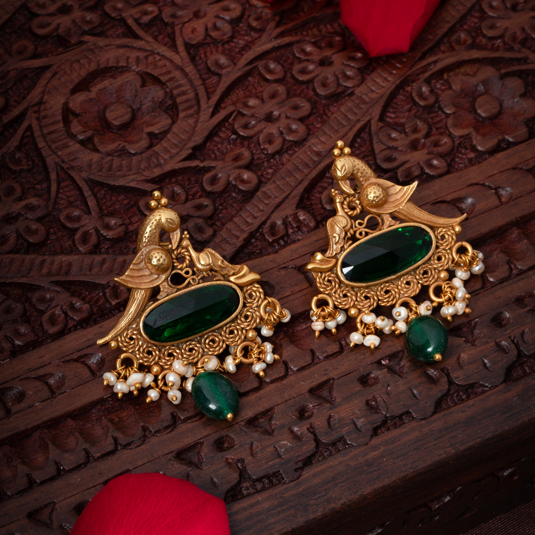 Peacock Filigree Antique Danglers