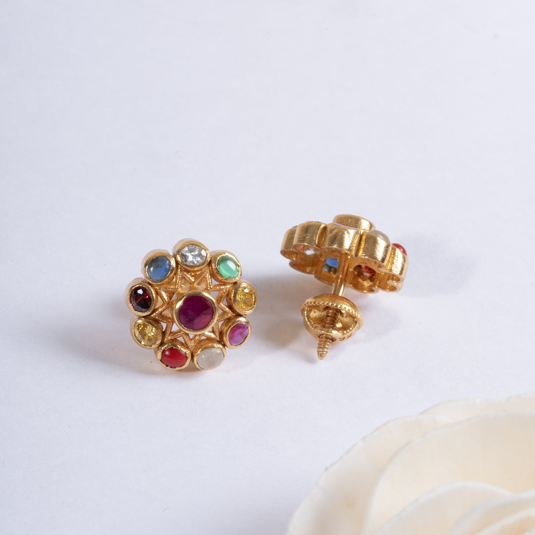 Bloom Of Navaratna Studs