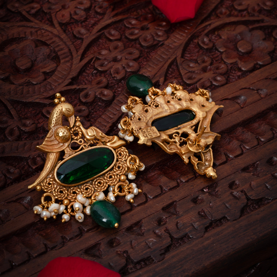 Peacock Filigree Antique Danglers