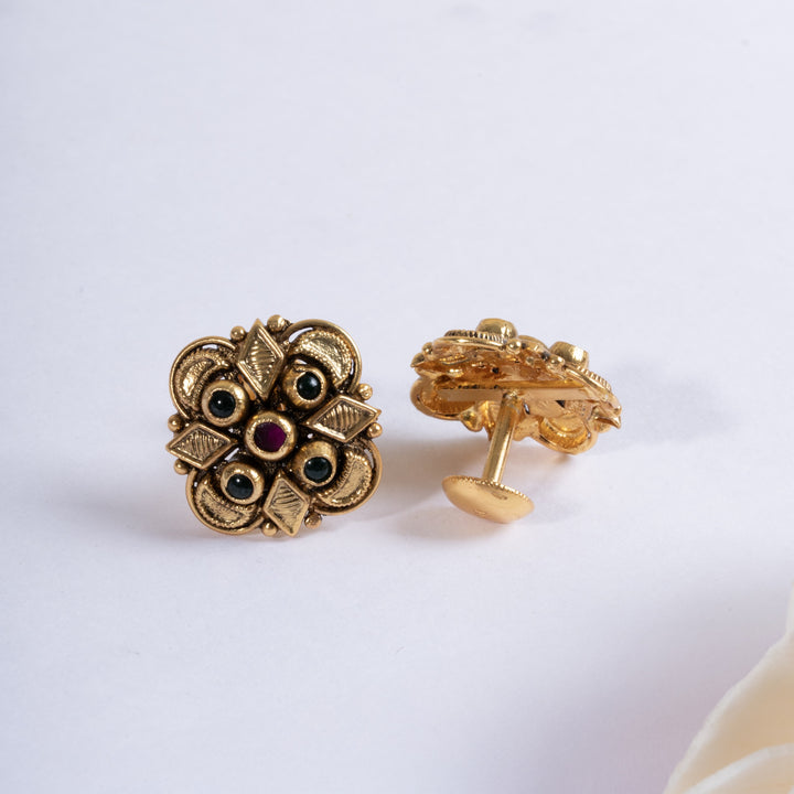 Golden Veil Stud Earrings