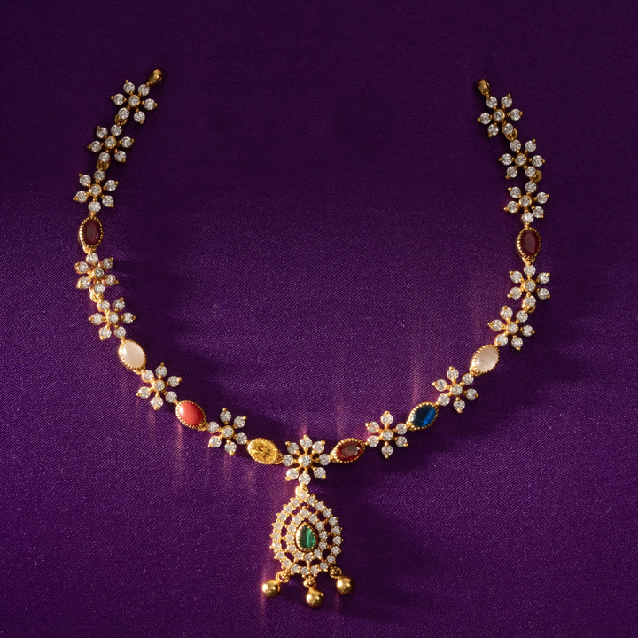 Navaratna-Floraline Stone Necklace
