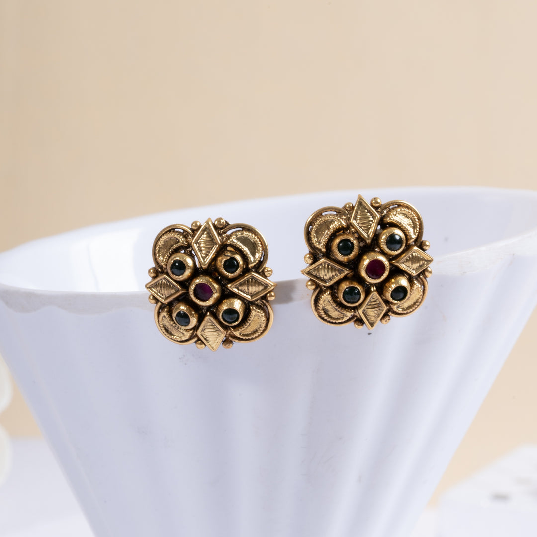 Golden Veil Stud Earrings