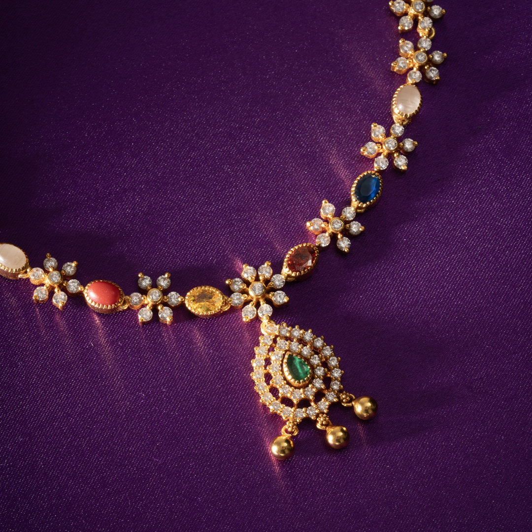 Navaratna-Floraline Stone Necklace