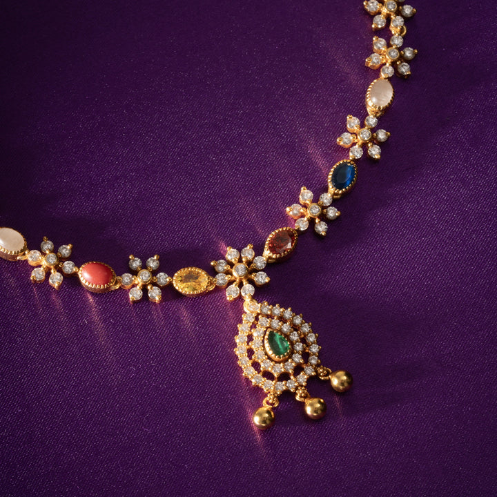 Navaratna-Floraline Stone Necklace