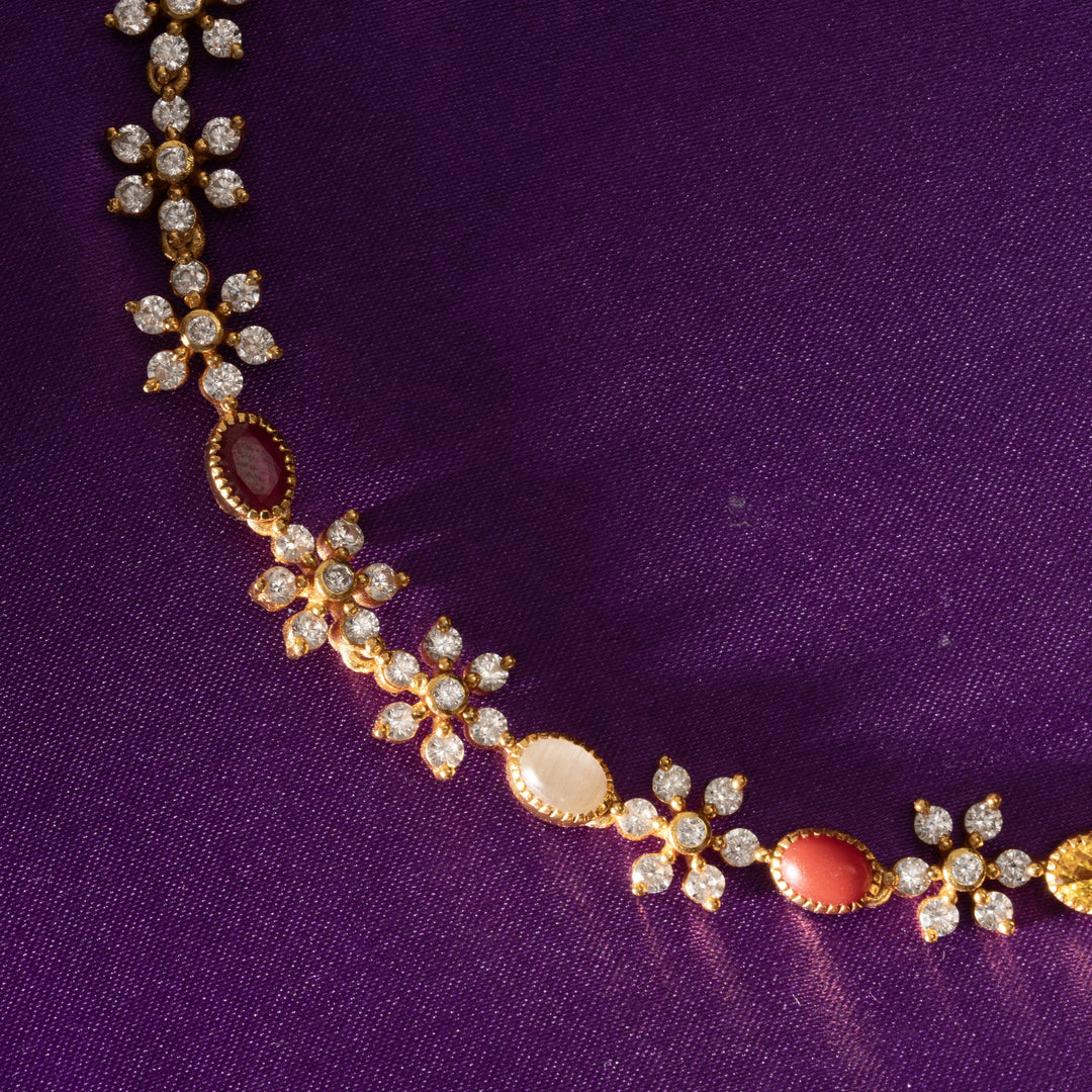 Navaratna-Floraline Stone Necklace