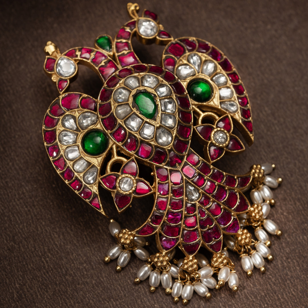 Dvishirsha Kundan Pendant
