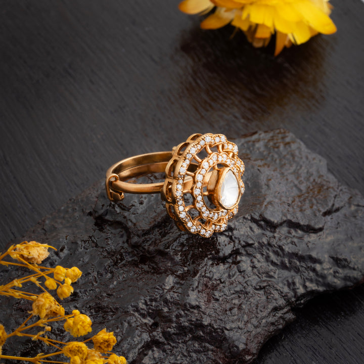 Celest Pear Victorian Ring