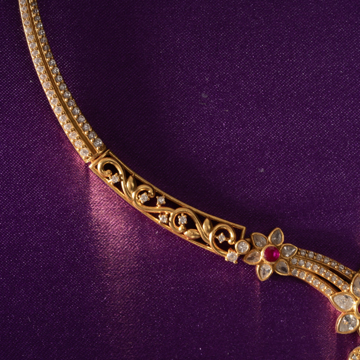 Surkh Swarna Stone Necklace